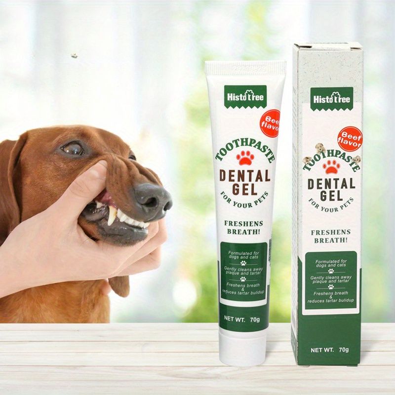 Pet Toothpaste - Beef Flavour- Histotree Dental Gel for Cat, Dog Oral Hygiene Fresh Breath Teeth Cleaning Supplies for Puppy Rabbits Kitten