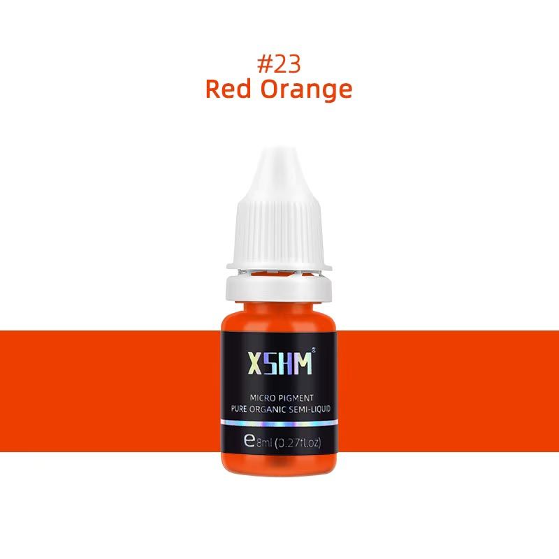 Red Orange Micro-Blading Pigment XSHM 8ml 0.27fl.oz Eyebrow Lip Eyeliner Tattoo Natural Plant Ink  Semi Permanent Makeup Inks Lips Eye Line Colour Microblading