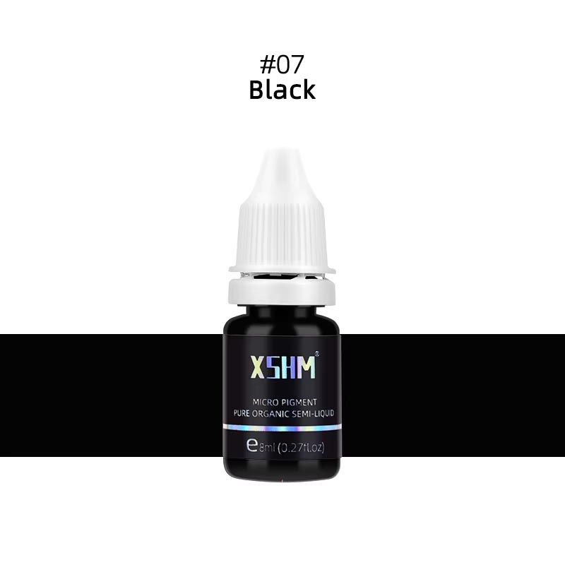 Black Micro-Blading Pigment XSHM 8ml 0.27fl.oz Eyebrow Lip Eyeliner Tattoo Natural Plant Ink  Semi Permanent Makeup Inks Lips Eye Line Colour Microblading