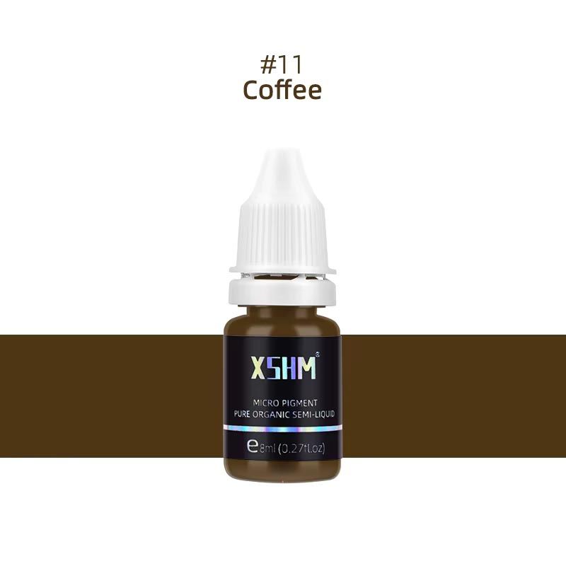 Coffee Micro-Blading Pigment XSHM 8ml 0.27fl.oz Eyebrow Lip Eyeliner Tattoo Natural Plant Ink  Semi Permanent Makeup Inks Lips Eye Line Colour Microblading