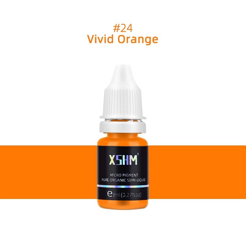 Vivid Orange Micro-Blading Pigment XSHM 8ml 0.27fl.oz Eyebrow Lip Eyeliner Tattoo Natural Plant Ink  Semi Permanent Makeup Inks Lips Eye Line Colour Microblading