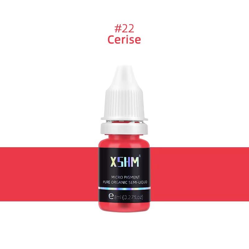 Cerise Micro-Blading Pigment XSHM 8ml 0.27fl.oz Eyebrow Lip Eyeliner Tattoo Natural Plant Ink  Semi Permanent Makeup Inks Lips Eye Line Colour Microblading