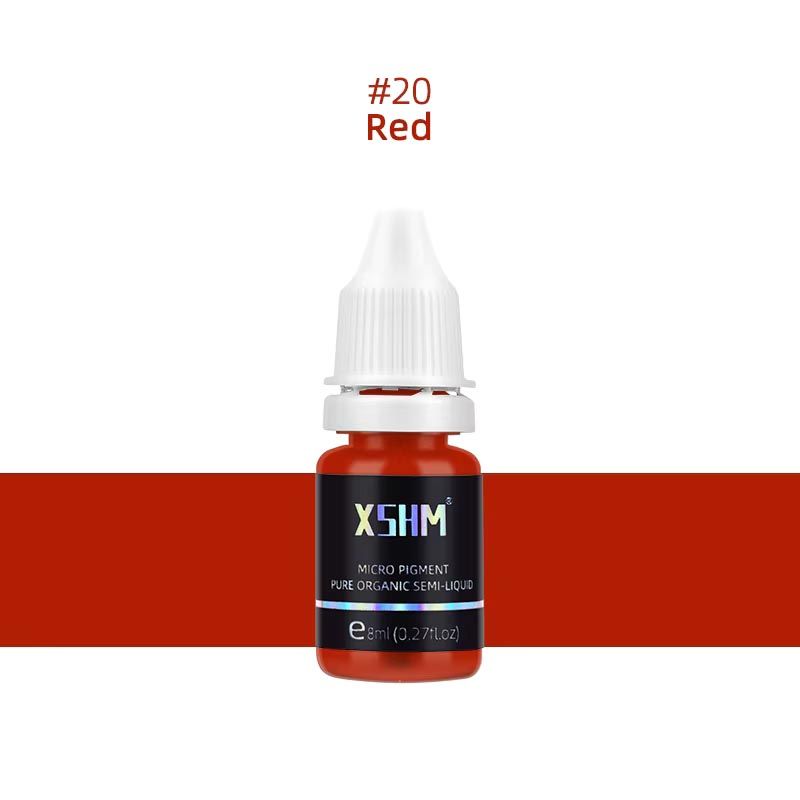 Red Micro-Blading Pigment XSHM 8ml 0.27fl.oz Eyebrow Lip Eyeliner Tattoo Natural Plant Ink  Semi Permanent Makeup Inks Lips Eye Line Colour Microblading