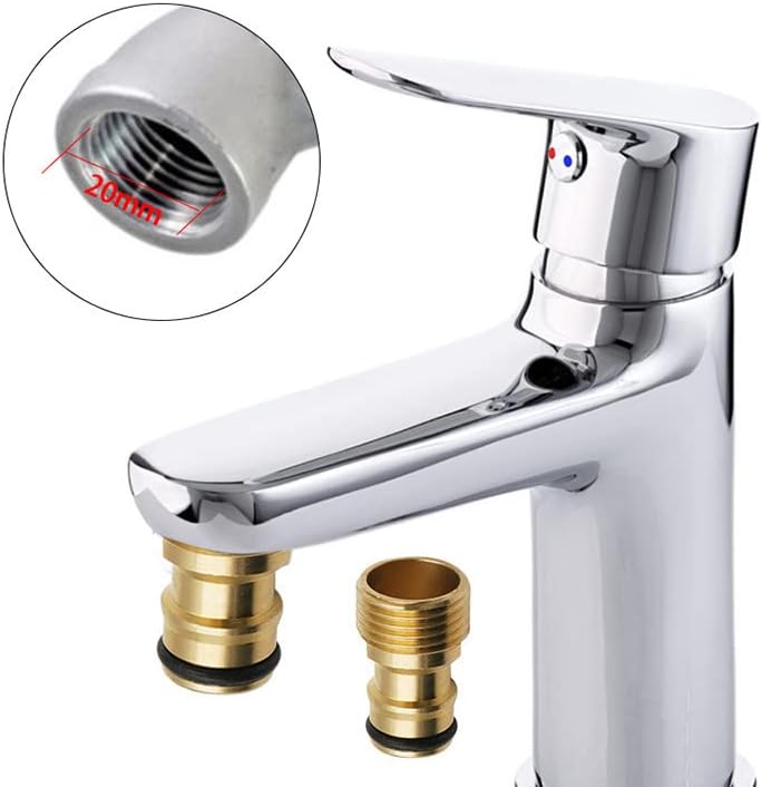 2pcs Male & Female Brass Threads Quick Connector Tap Garden Irrigation Faucet Nozzle Adapter 1/2 Thread Connection for Hose Washing Machine Fittings