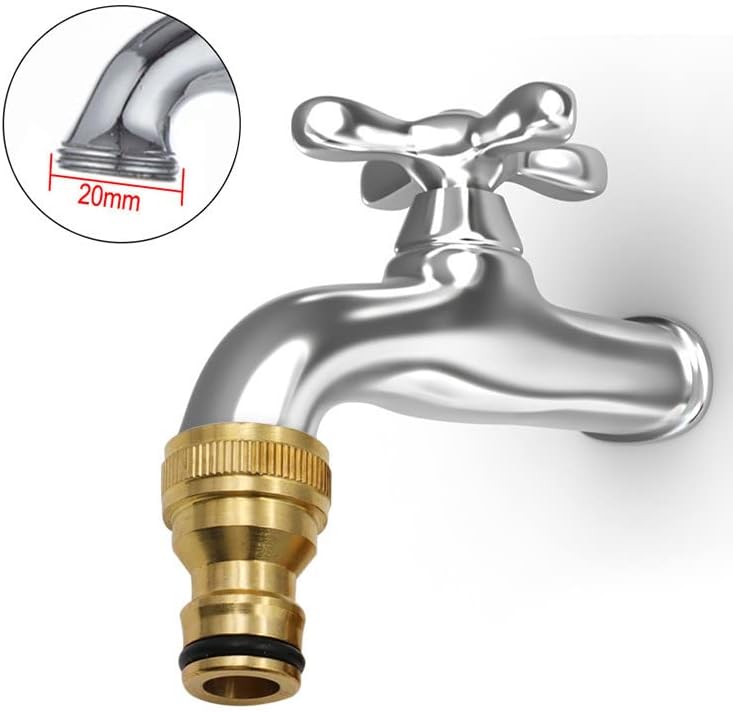 2pcs Male & Female Brass Threads Quick Connector Tap Garden Irrigation Faucet Nozzle Adapter 1/2 Thread Connection for Hose Washing Machine Fittings
