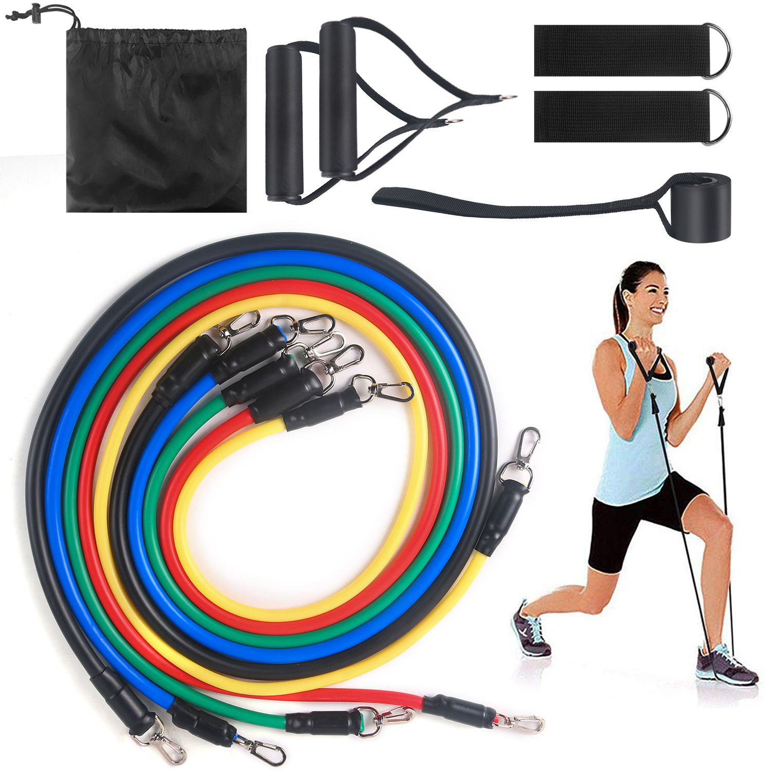 11Pcs/Set Latex Resistance Bands Crossfit Training Exercise Yoga Tubes Pull Rope Rubber Expander Elastic Bands Fitness