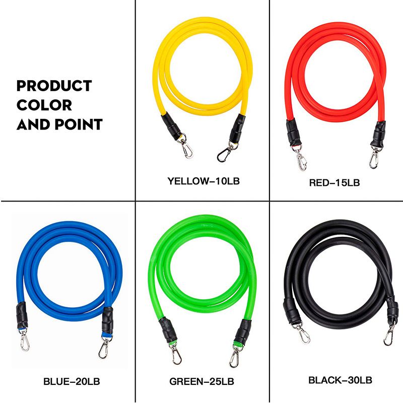 11Pcs/Set Latex Resistance Bands Crossfit Training Exercise Yoga Tubes Pull Rope Rubber Expander Elastic Bands Fitness
