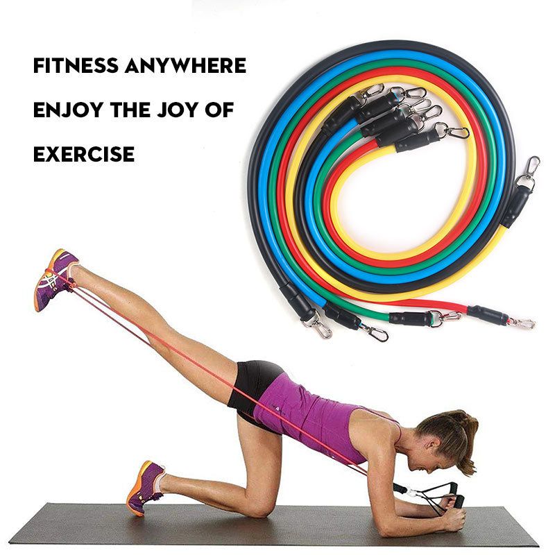 11Pcs/Set Latex Resistance Bands Crossfit Training Exercise Yoga Tubes Pull Rope Rubber Expander Elastic Bands Fitness