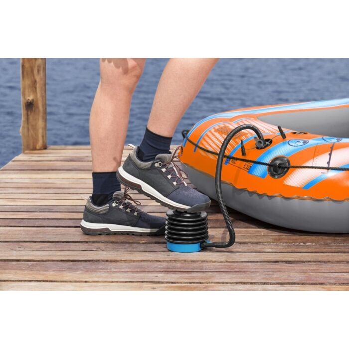 Bestway Air Step 300ml Manual Foot Air Pump for Floaters Tubes, Air Beds Mattresses, Rafts, Toys, and more. 3 Valve Adapters Flexible Hose
