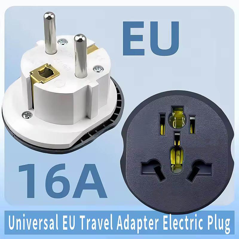 Universal EU Plug European Travel Wall Power Adapter Outlet 2 Round Input Pin Multiplug Socket Electrical Converter, UAE, USA, EU, UK, AU, CN to KSA/EU/Germany, Adaptor for Business Trip Holiday Hotel