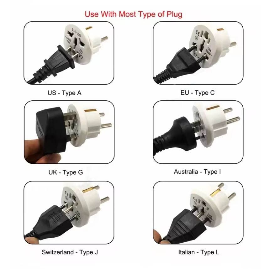 Universal EU Plug European Travel Wall Power Adapter Outlet 2 Round Input Pin Multiplug Socket Electrical Converter, UAE, USA, EU, UK, AU, CN to KSA/EU/Germany, Adaptor for Business Trip Holiday Hotel