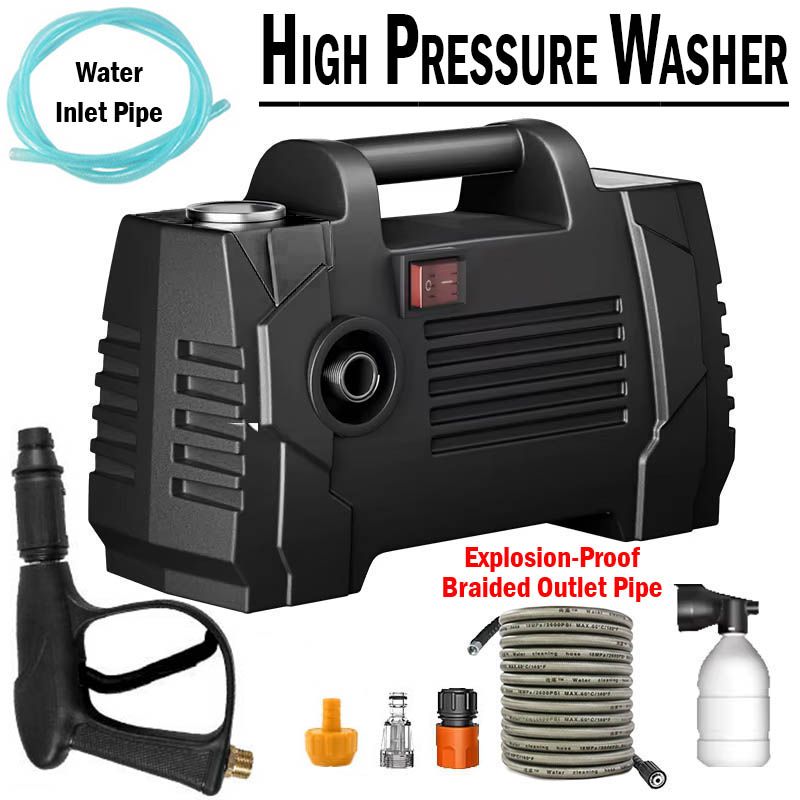 2000W Electric High-Pressure Washer Mini Car Wash Machine Auto Pump Handheld Automatic Power Induction Motor Portable Cleaning