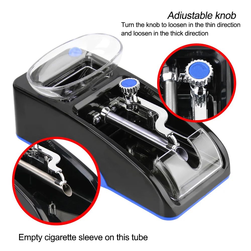 Electric Automatic Cigarette Rolling Machine Cigar Tobacco Roller Smoking Tool Set EU Plug Injector Maker DIY Accessories