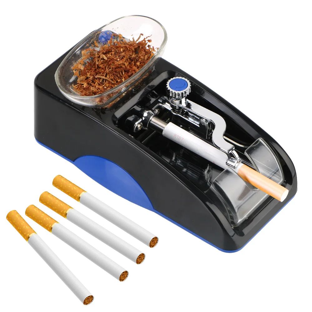 Electric Automatic Cigarette Rolling Machine Cigar Tobacco Roller Smoking Tool Set EU Plug Injector Maker DIY Accessories