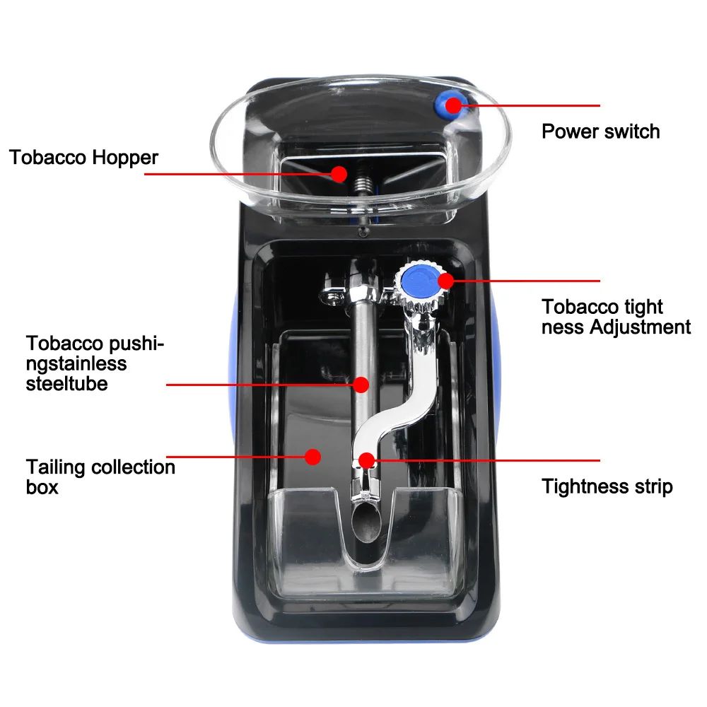 Electric Automatic Cigarette Rolling Machine Cigar Tobacco Roller Smoking Tool Set EU Plug Injector Maker DIY Accessories