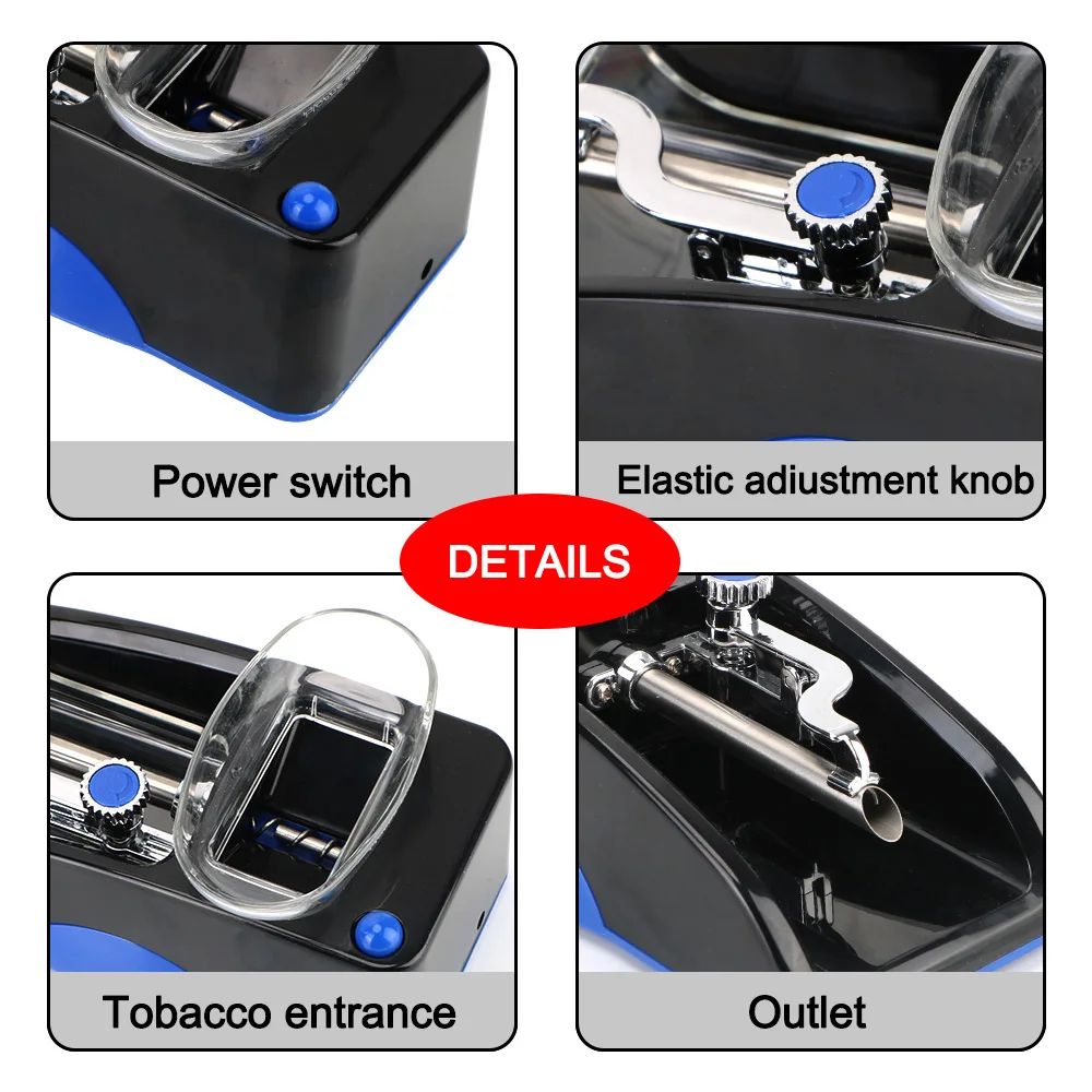 Electric Automatic Cigarette Rolling Machine Cigar Tobacco Roller Smoking Tool Set EU Plug Injector Maker DIY Accessories