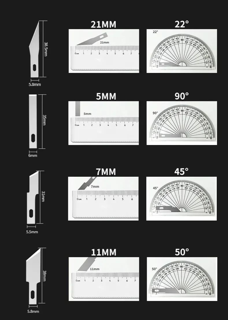 13Pcs Metal Carving Knife Pen Style Art Seal Cutting Manual Combination Paper Cuttings Non-Slip Gadget DIY Precision Repair Tool