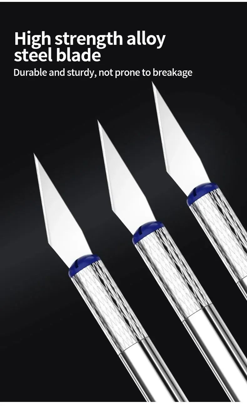 13Pcs Metal Carving Knife Pen Style Art Seal Cutting Manual Combination Paper Cuttings Non-Slip Gadget DIY Precision Repair Tool