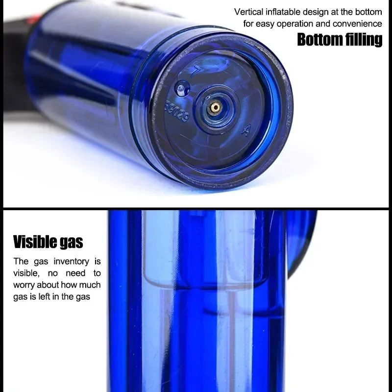 Flame Gun Windproof Turbo Butane Gas Refillable Adjustable Flame Lighter Jet Torch Lighter BBQ Ignition Tools Smoking Accessories