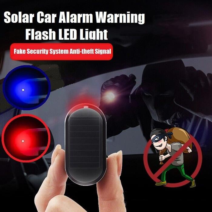 (NOT A REAL ALARM) Car Fake Security Light Solar Powered Simulated Dummy Alarm Wireless Warning Anti-Theft Caution Lamp LED Flashing Lights