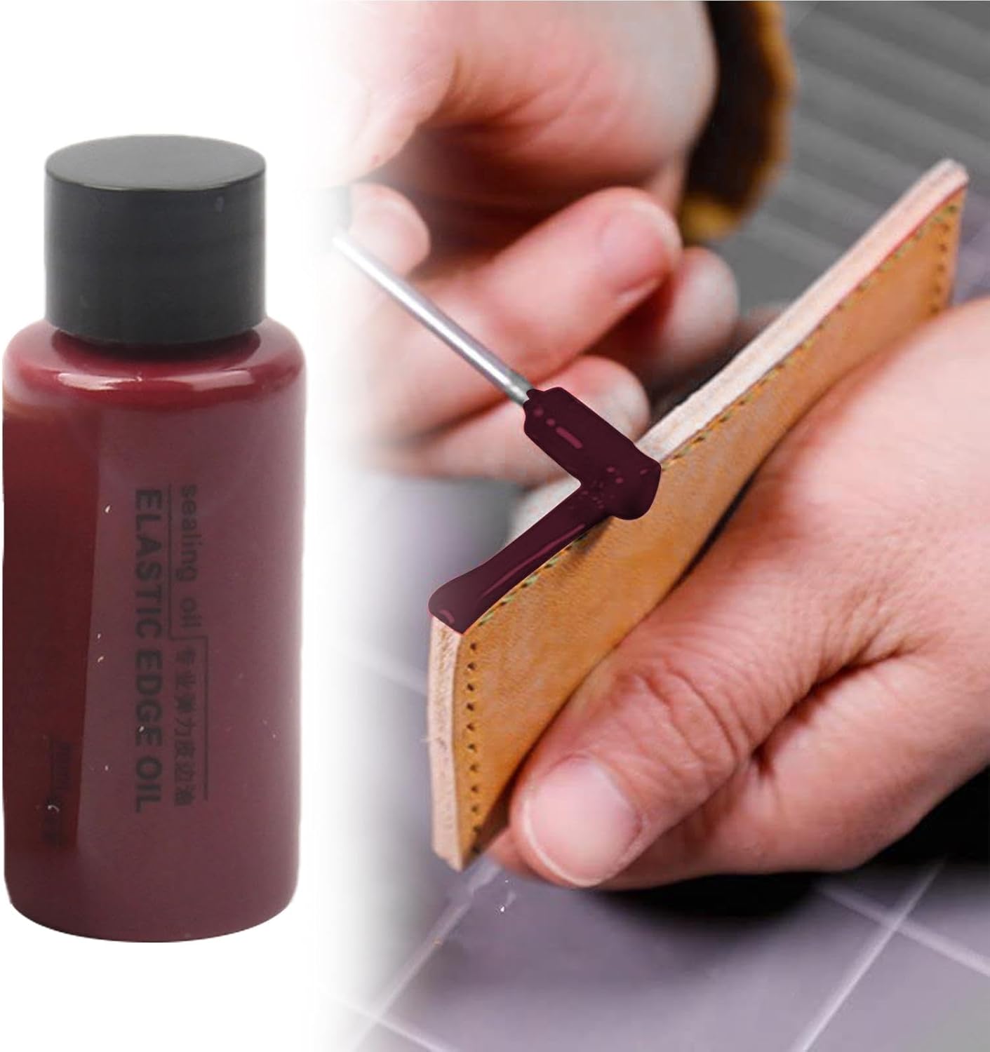 Wine Red Leather Recoloring Manual Restore Oil Matte Color Restorer Edge Dressing Edge Coat Finish Protectant Dressing 30ml Quick & Easy Solution Oil For Belts