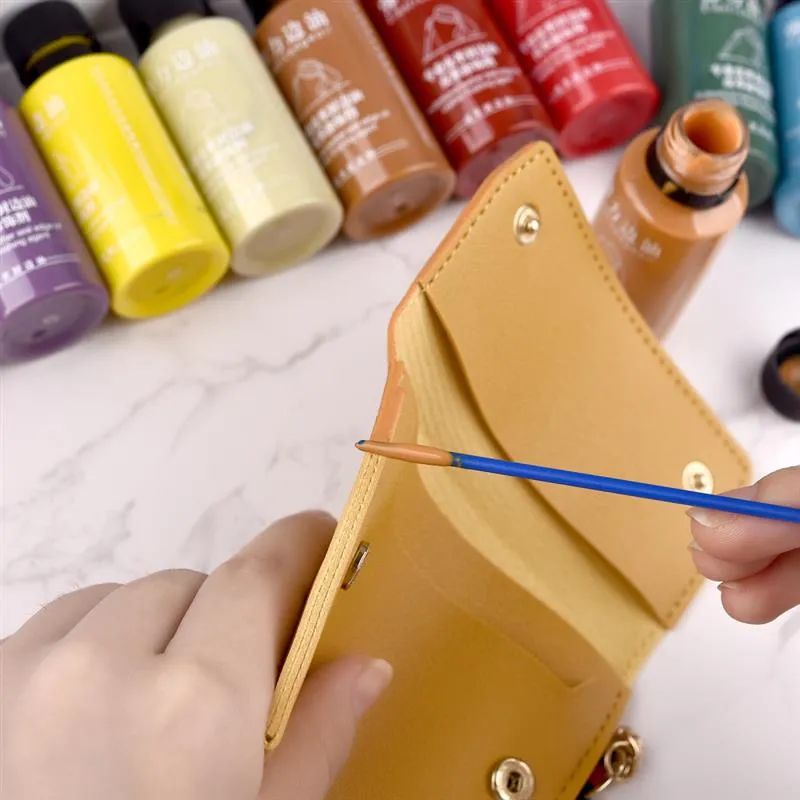 Yellowish Brown Leather Elastic Edge Sealing Oil 30ml DIY Paint Handmade Repair Bag Belt Handle Repair Matte Smear Smooth Handmade Bag Handle Repair