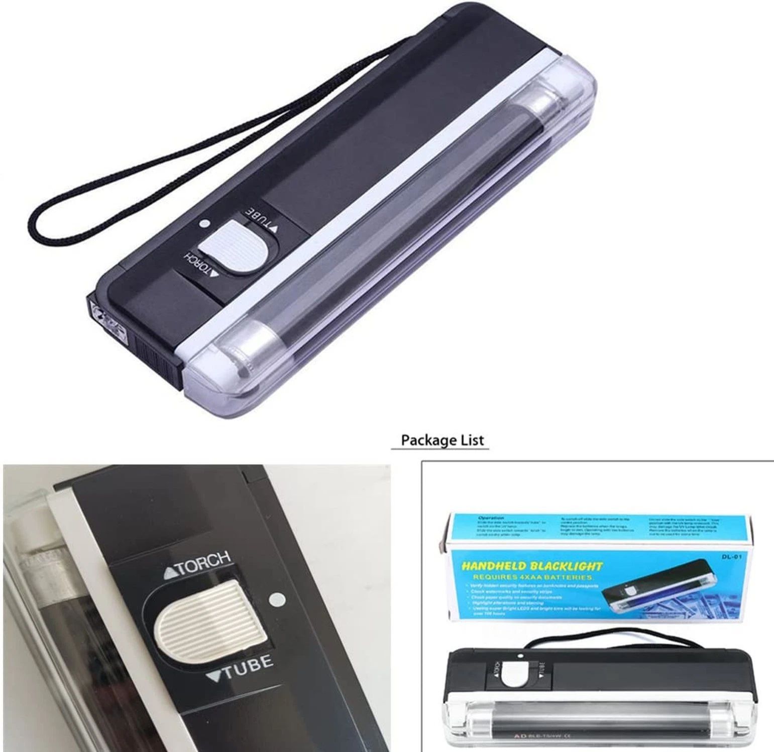 Money Detector Bank Notes + Car Windscreen & Glass Repair Tool by UV Curing Light Mini Portable Tube Windshield for UV Resin Project Multifunctional DIY Fix Ultraviolet Cure