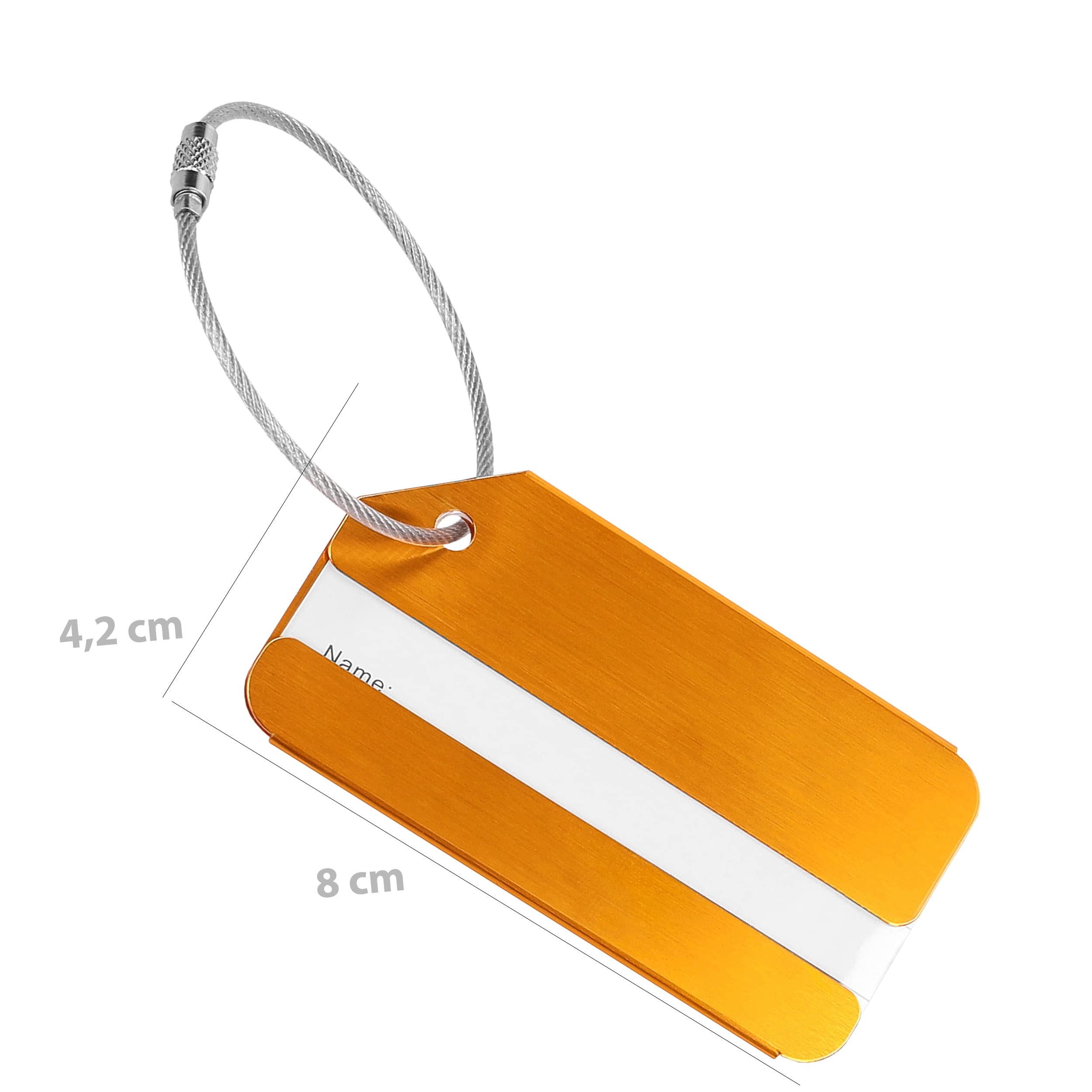 Luggage Tag Metal Travel Baggage Name Tags Suitcase Address Phone Number Label Holder Aluminium + Steel Rope Tie Plane ID Card Anti-lost Solid Colour Briefcase Nametag Accessories