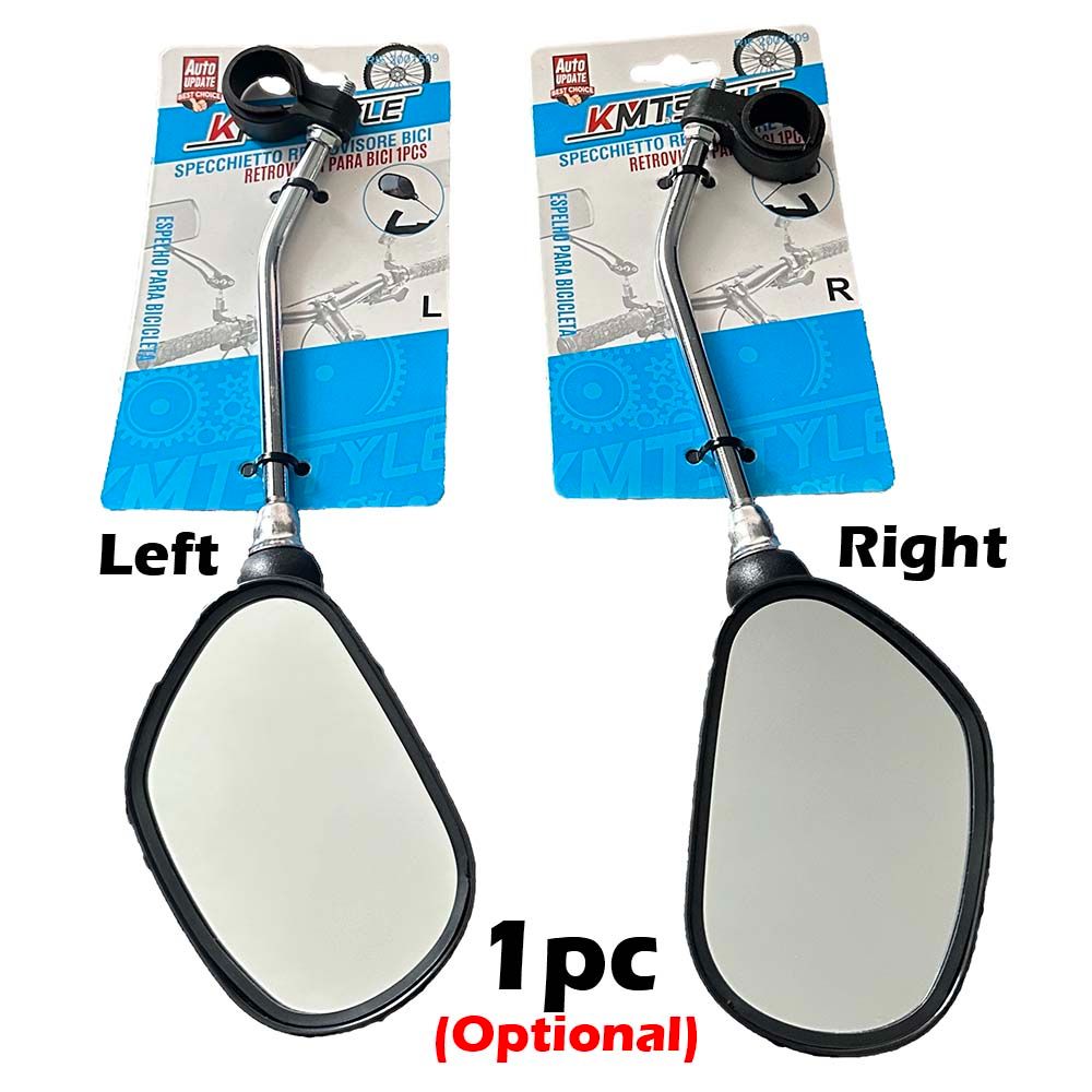 Adjustable Handlebar Bike Mirror, Scratch Resistant HD Glass Lens + Front Reflector Universal Fit Rearview Bicycle Mirrors, 360 Rotatable, Compatible with Mountain Bikes, E-bikes Road Safe Cycling
