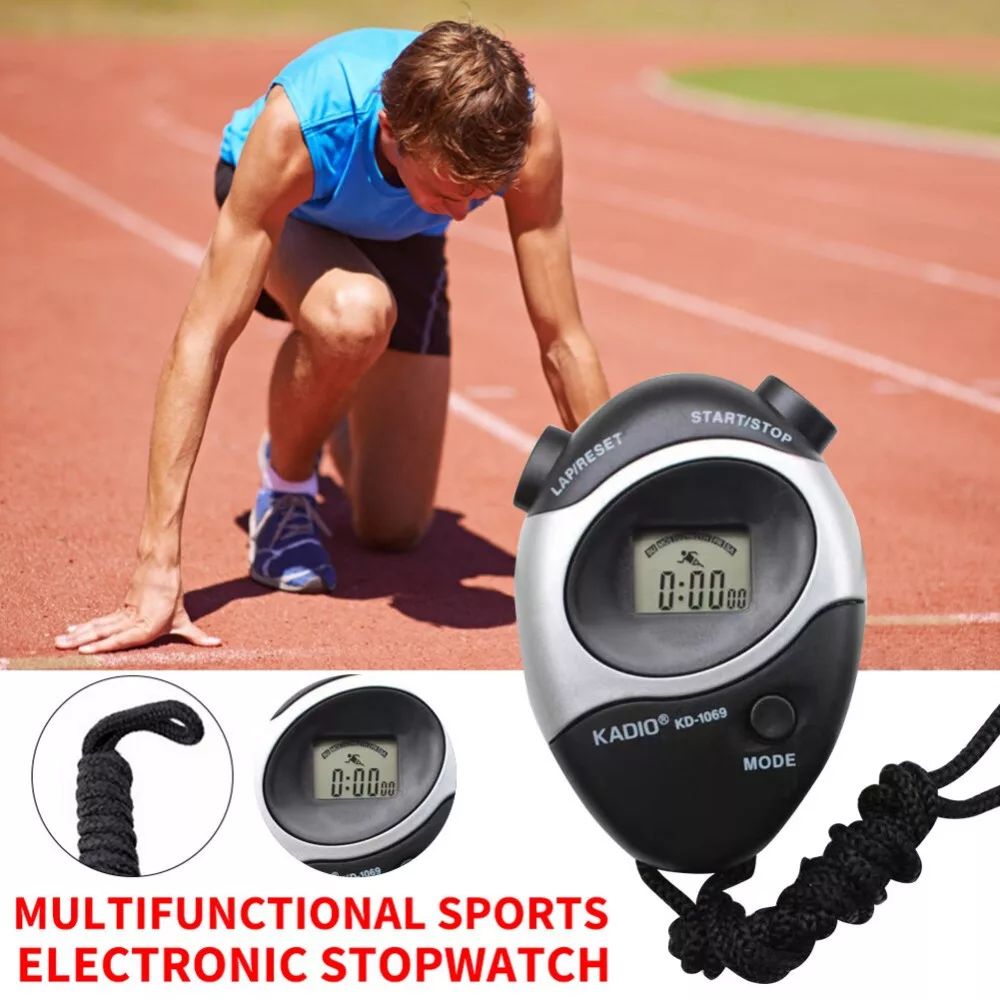 Kadio Stopwatch KD-1069 Track Running Handheld LCD Digital Professional Timer Sports Digital Stop Watch Clock