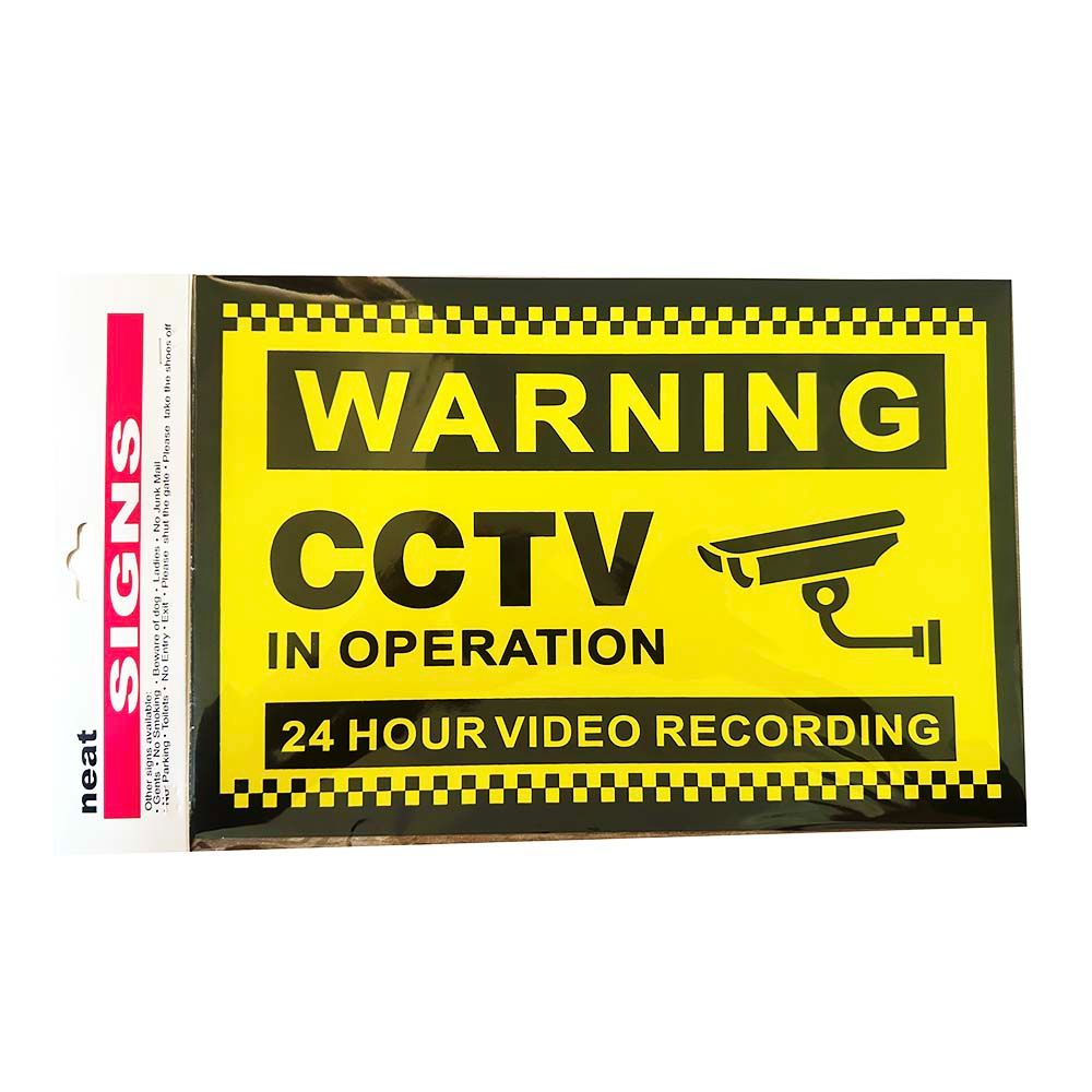 Warning CCTV in Operation Video Surveillance Sign (30x20cm) Waterproof PVC Non-Fading - Self Adhesive Poster Sticker - Security Live Monitoring & Recording