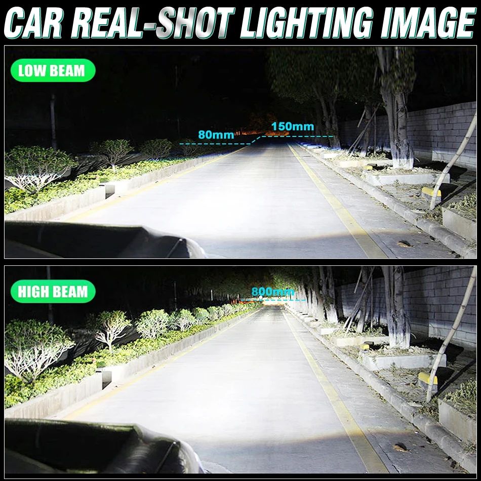 2pcs(1pair) 2200W LED H7 Car Headlight Bulbs Canbus K5C High Power 3000000LM 8590 Chip Turbo Fan Fog Light IP68 Waterproof