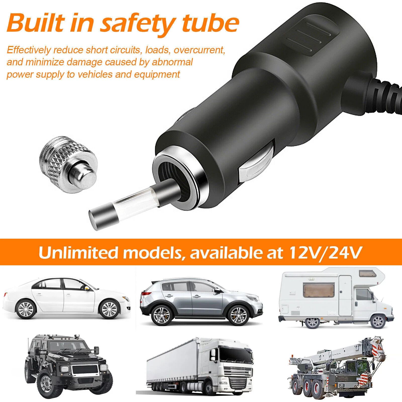 3 Way 12-24V Multi Socket Car Splitter USB Charger Adapter for Cars Trucks PD Fast Charging Mobile Phone Power Cigarette Lighter For Android IPhone IPad GPS Dashcam