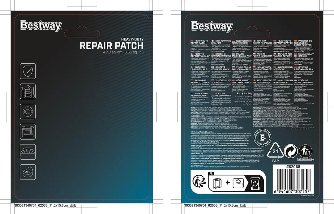 Bestway Pack of 10x Heavy Duty Repair Patch for Inflatables for Air Bed Mattress Adhesive Repair Patches Glue Paste Sticker