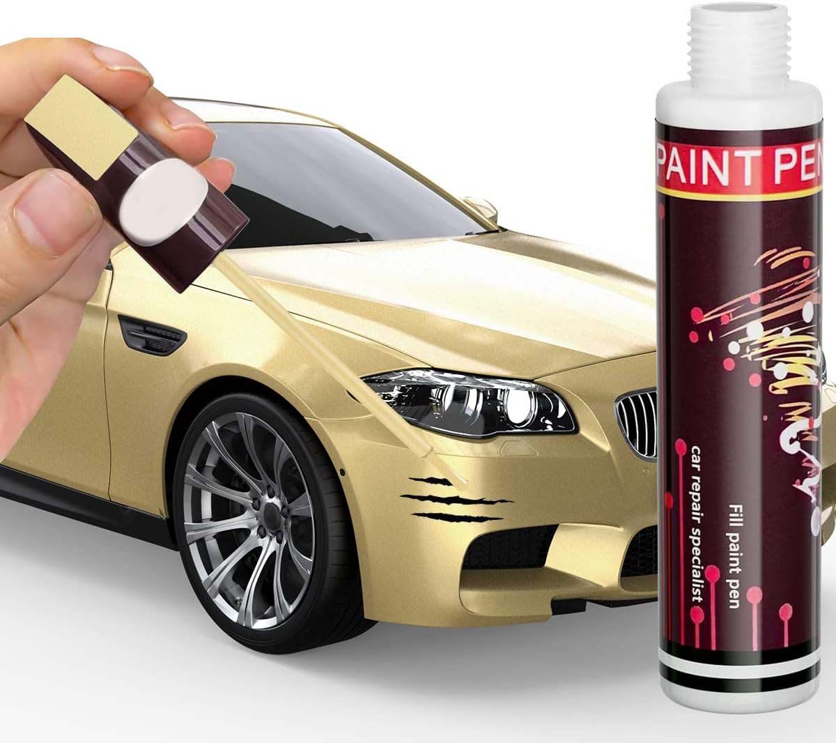 Professional Car Paint Touch-Up Pen Scratch Remover, Auto Repair Erase Scratches Paint Repair Brush Tool Multi-Colour Pens Refurbishment Removal Kit Filler Zhandian