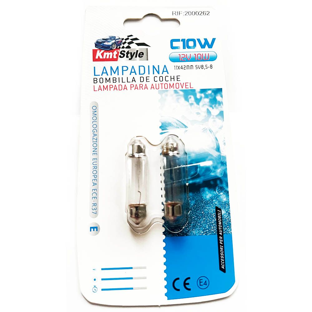 2pcs 12v 10w (Bulb Size: 11 x 42mm) Car Interior Light Bulbs Reading Dome Lamp Filament Replacement Indicators Lamp Base Type SV8.5-8 C10W