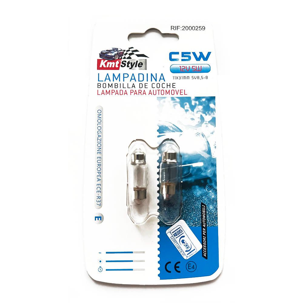 2pcs 12v 5w (Bulb Size: 11 x 31mm) Car Interior Light Bulbs Reading Dome Lamp Filament Replacement Indicators Lamp Base Type SV8.5-8 C5W