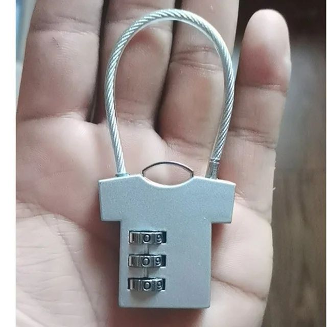 Cute Portable 3 Digit Combination Lock Zinc Alloy Clothes Shaped Padlock for Suitcase Filing Cabinet with Cable Luggage Travel, Gym, Locker, Suitcase