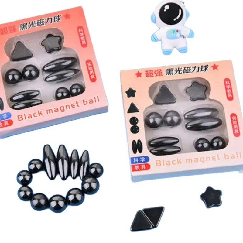 10 Pcs Magnet Set With Polished Black Magnetic Balls Toy Game for Kids Playing Fidget