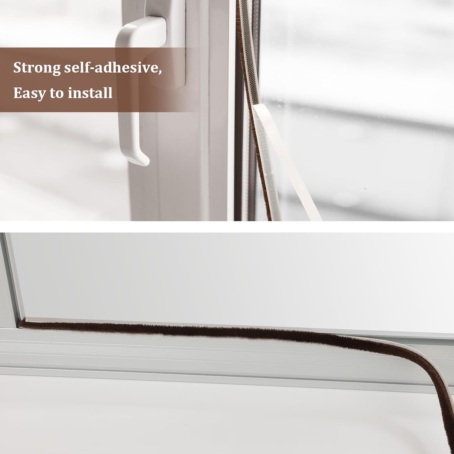 5M HIGHPOWER Draught Excluder for Windows, Doors Self-Adhesive Brush Draft Woven Pile Insulation Seal Strip Air Stopper for Sliding Doors, External Doors