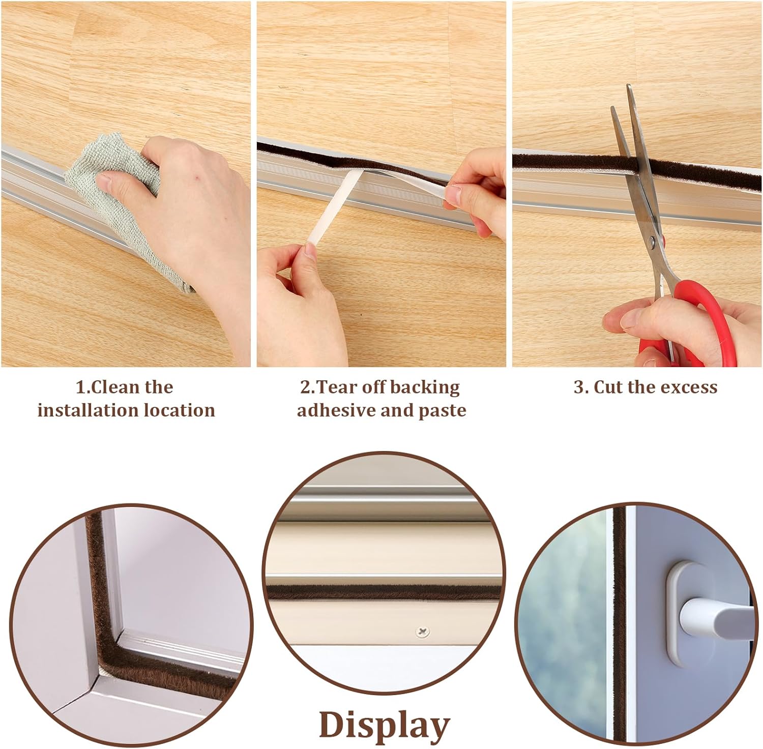 5M HIGHPOWER Draught Excluder for Windows, Doors Self-Adhesive Brush Draft Woven Pile Insulation Seal Strip Air Stopper for Sliding Doors, External Doors