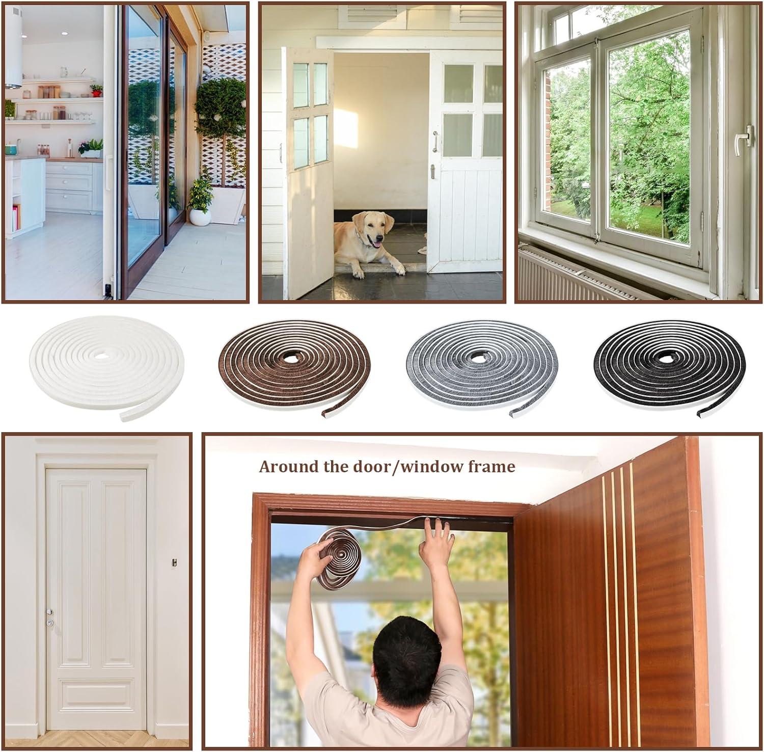 5M HIGHPOWER Draught Excluder for Windows, Doors Self-Adhesive Brush Draft Woven Pile Insulation Seal Strip Air Stopper for Sliding Doors, External Doors