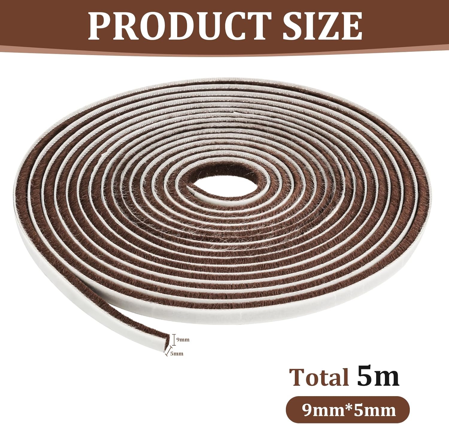 5M HIGHPOWER Draught Excluder for Windows, Doors Self-Adhesive Brush Draft Woven Pile Insulation Seal Strip Air Stopper for Sliding Doors, External Doors
