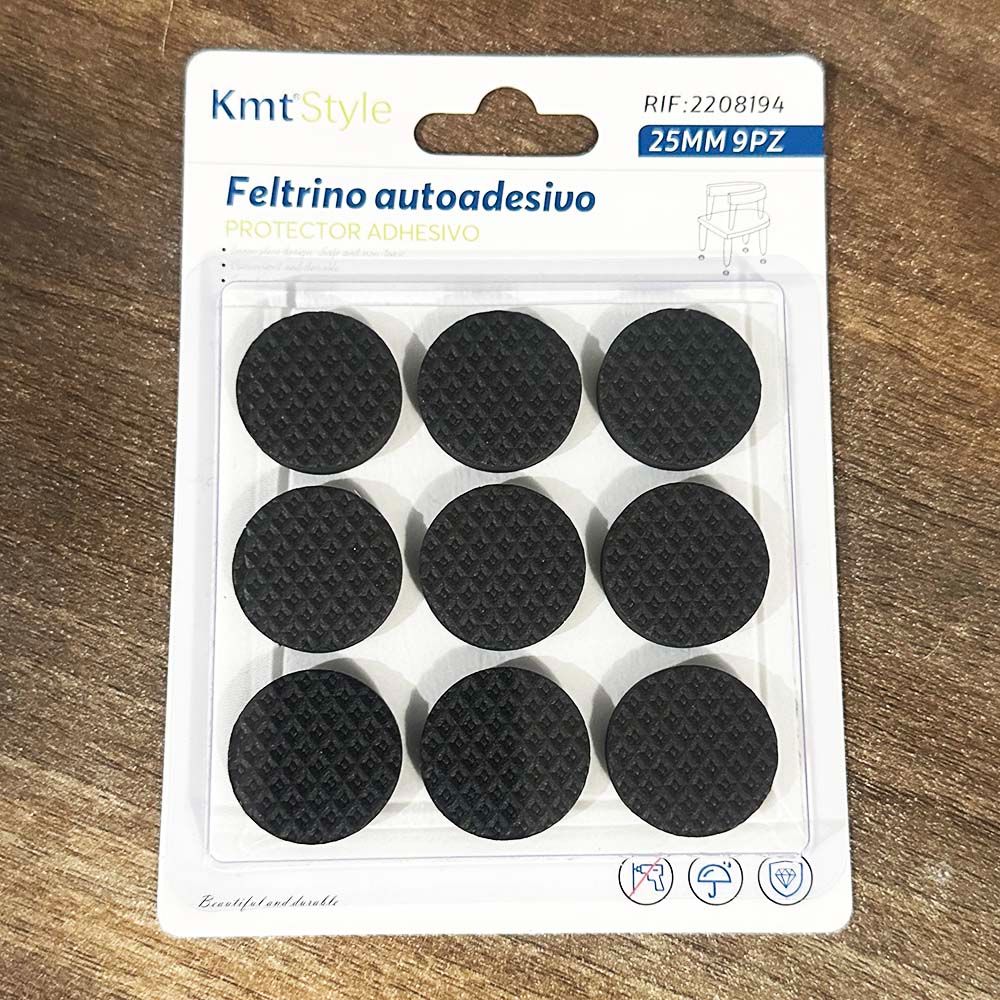9pcs (25mm Diameter) Furniture Pads High Density Eva Rubber Foam Non Slip/Skid Pad Round Floor Protectors for Furniture Feet, Chair Legs, Table Anti Floor Scratches and Reduce Noise Sliding Self Adhes