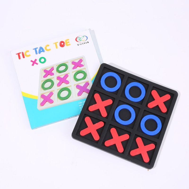 XO Tic Tac Toe Game Mini Chess Board Interaction Puzzle Cross-border Plastic Nine-Square Grid Children's Educational Toy Early Training Logic
