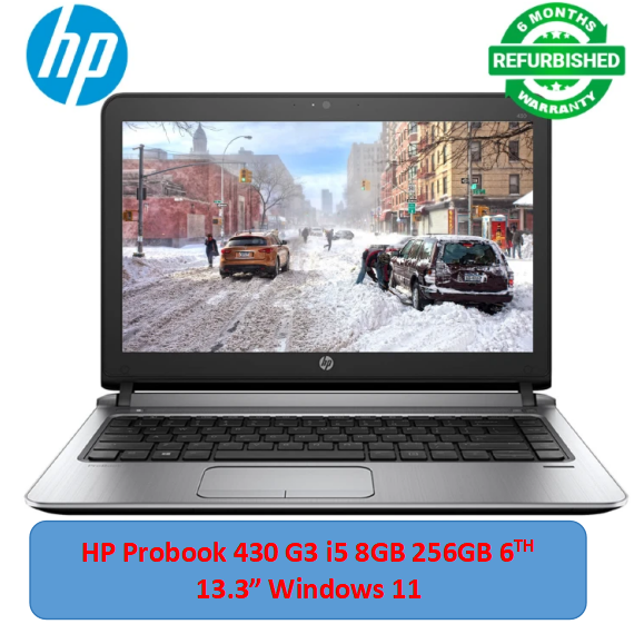 (i5+8GB+256GB)Refurbished Hp Probook 430 G3 Laptop i5 6th 8GB RAM 256GB SSD ROM 13.3" Windows 11 Notebook Bluetooth Webcam refurbished hp laptops