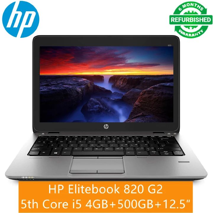 Refurbished Hp Elitebook 820 G2 Laptop - Intel Core i5 4th- 4GB Ram 500GB SSD Rom - 12.5 Inch Notebook