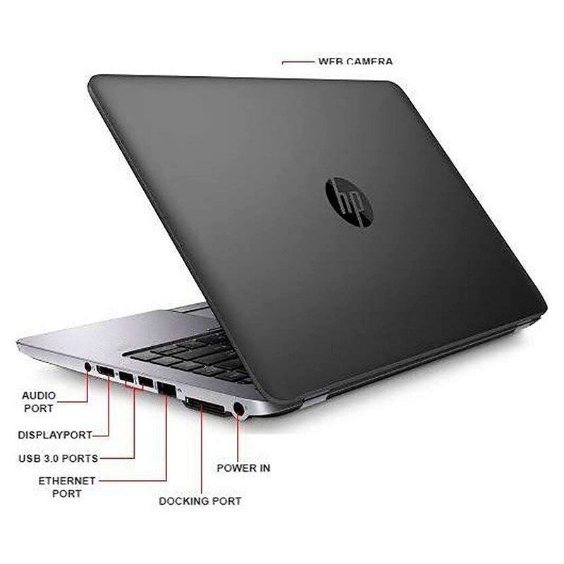 (i7+8GB+256GB+14")Refurbished Hp Elitebook 840 G1 Laptop - Intel Core i7 6th - 8GB RAM 256GB SSD ROM - 14'' Windows 11 Notebook Silver 14 inch FHD Display