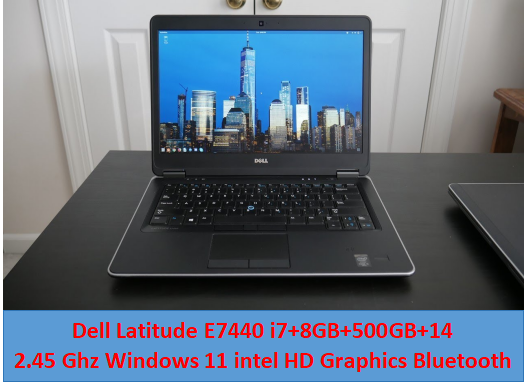 Refurbished Dell Latitude E7440 i7 4th 8GB 500GB 14.1" Display 2.4GHz processor laptop Bluetooth Webcam Intel HD Graphics