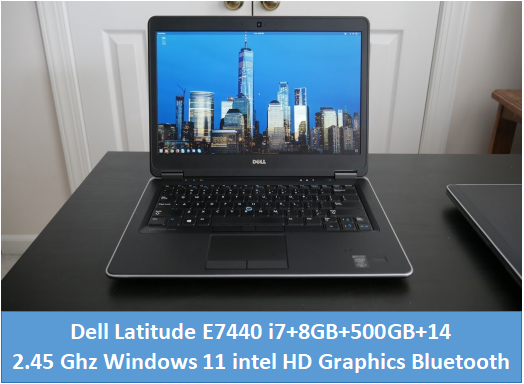 Refurbished Dell Latitude E7440 i7 4th 8GB 500GB 14.1" Display 2.4GHz processor laptop Bluetooth Webcam Intel HD Graphics